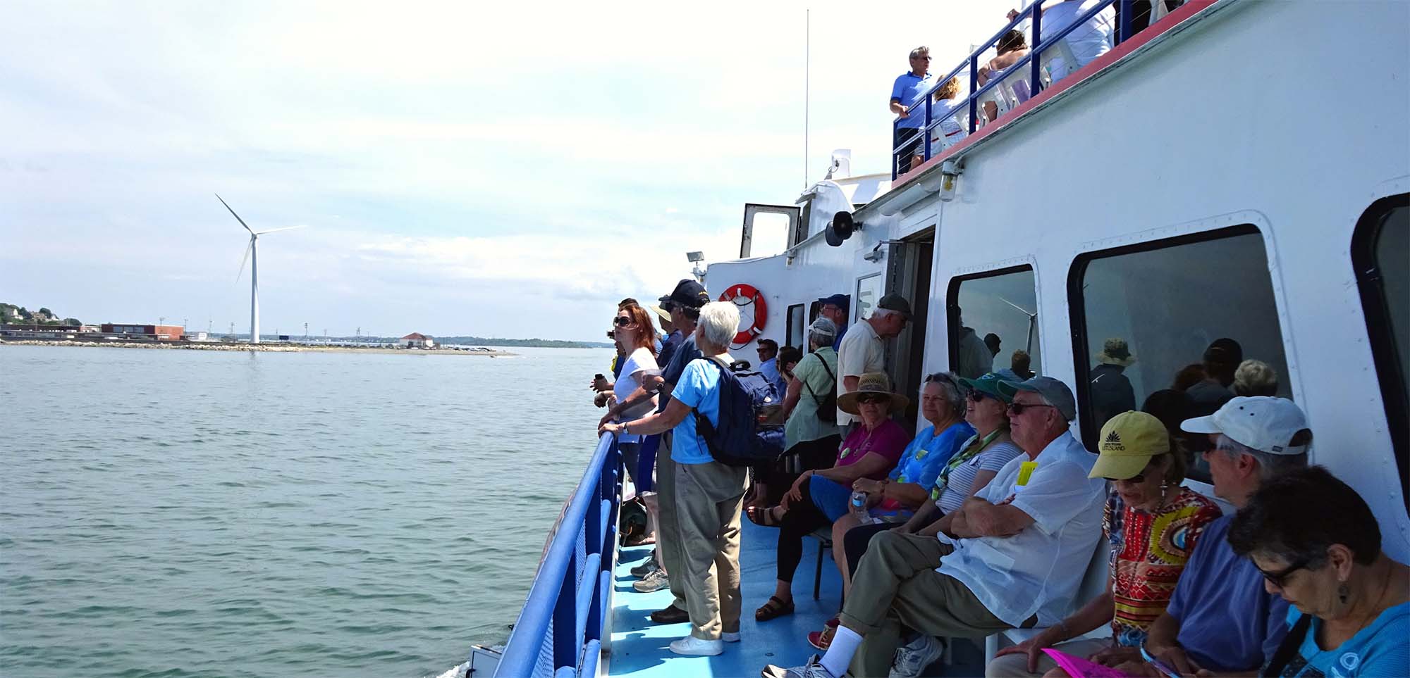 People viewing solar panels on a solar tour in South Kingstown, Rhode Island.