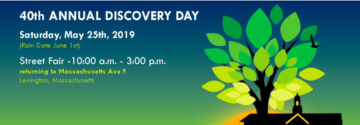 Banner regarding Lexington Discovery Day's time and location