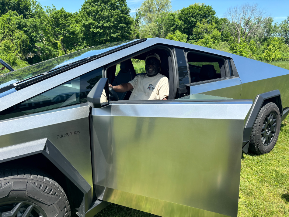 Man in Tesla Cyber Truck