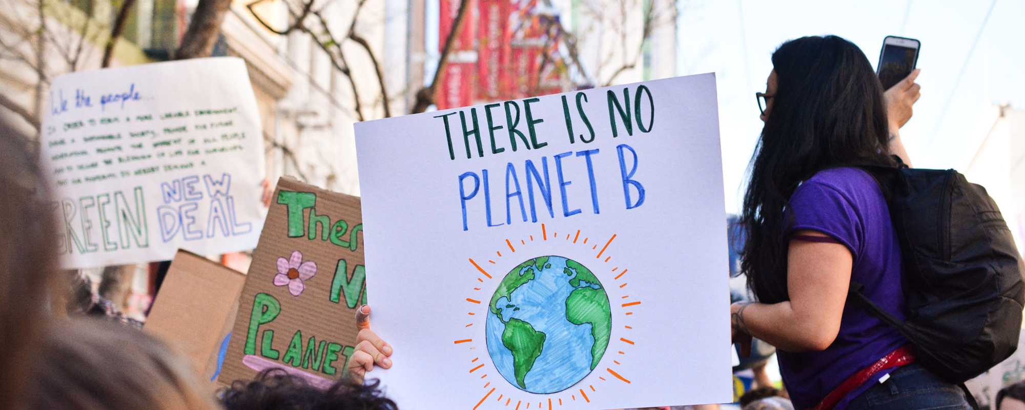 There is no planet B sign at rally